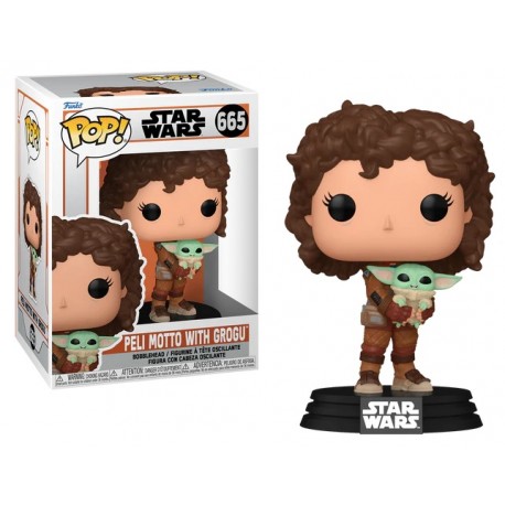 Figurine The Mandalorian - Peli Motto with Grogu Pop 10cm